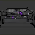 Futuristic Sci Fi Device With Purple Glowing Panel And Mechanical Structure
