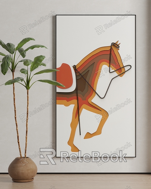 Modern porch animal hanging painting model