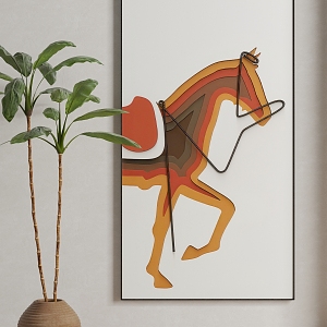 Modern porch animal hanging painting 3d model