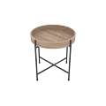 Modern Minimalist Coffee Table with Wooden Top and Sturdy Metal Frame for Living Room Decor