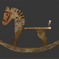 Handcrafted Wooden Building Blocks Creatively Assembled Into Classic Rocking Horse Toy For Kids