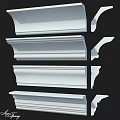 White Decorative Molding Components In Various Styles For Architectural Decoration