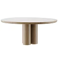 Light Wood Round Dining Tables In Different Sizes For Modern Interior Design 3d model