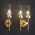 Contemporary Wall Lamps With Gold Black Circular Rings Linear Stems And Glass Shades For Interior Decor