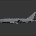 White Commercial Airplane Model Display With Twin Engines Extended Wings And Tail On Dark Background