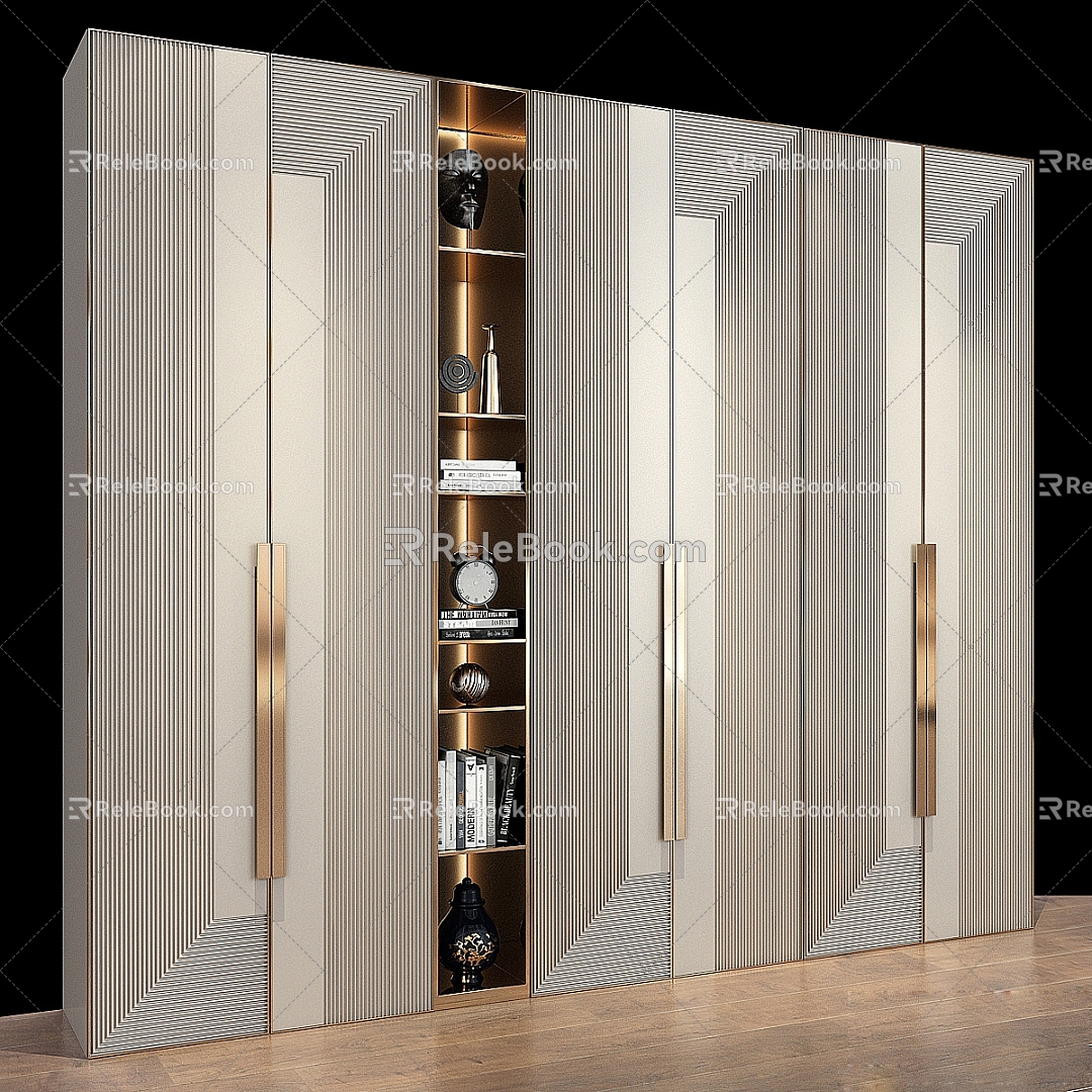 Display cabinet storage cabinet combination 3d model