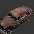 Rusty Vintage Classic Car With Old Exterior And Retro Design Features