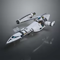 Futuristic Sci Fi Spaceship Concept With White Streamlined Design Cockpit And Engines 3d model
