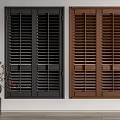 Black And Brown Interior Shutters Wall Mounted Design For Home Decor 3d model