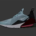 Nike Light Blue Mesh Running Shoes With Black Red Accents And Lace Up Design