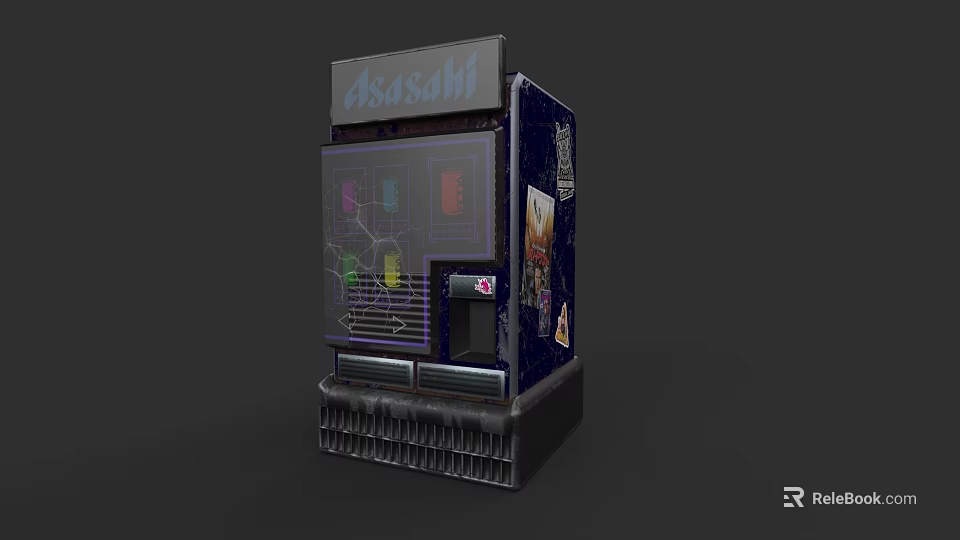 Smart Machine Asahi Vending With Display Window And Digital Interface For Snacks 3d model 