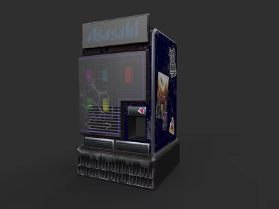 Smart Machine Asahi Vending With Display Window And Digital Interface For Snacks 3d model
