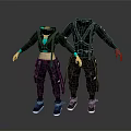 Tactical Black Clothing With Suspenders And Multi Pocket Design For Modern Style
