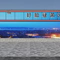 Stylish Modern Restaurant Interior With Neon Sign Red Counter Menu Posters And Red Chairs