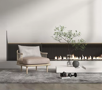 Modern Sofa Chair Log Leisure Chair 3d model