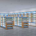 Brightly Lit Retail Store With Multiple Shelves And Displayed Products 3d model