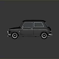 Classic Black Small Vintage Car With Round Headlights Grille And Shiny Exterior