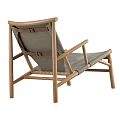 Leisure Chair With Wooden Frame And Gray Cushion In Modern Minimalist Design