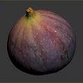 Fresh Purple Pink Fig with Water Droplets on Surface Against Gray Background