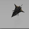 Futuristic Metallic Spaceship Design With Sharp Edges Detailed Structure And Aerodynamic Shape