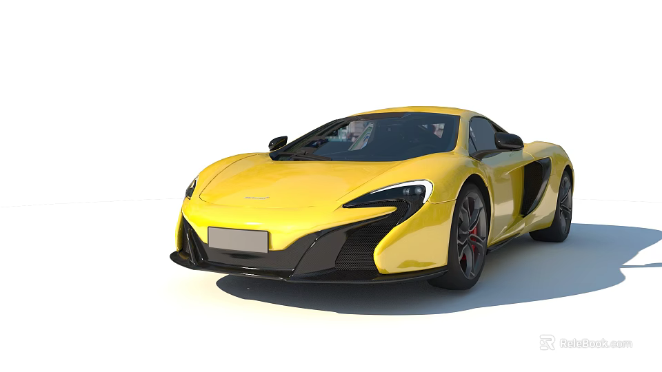 Yellow Sports Car Showcasing Sleek Aerodynamic Design And Black Accents 3d model 