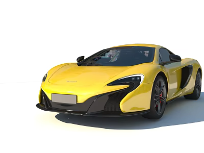 Yellow Sports Car Showcasing Sleek Aerodynamic Design And Black Accents 3d model