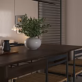Modern Minimalist Living and Dining Room Interior With Beige Sofa Coffee Table Pendant Light Dining Chairs