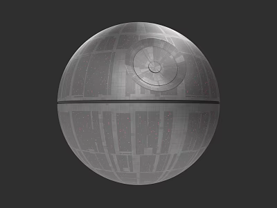 Giant Spherical Cosmic Space Station With Grid Surface And Central Orbital Core Structure 3d model