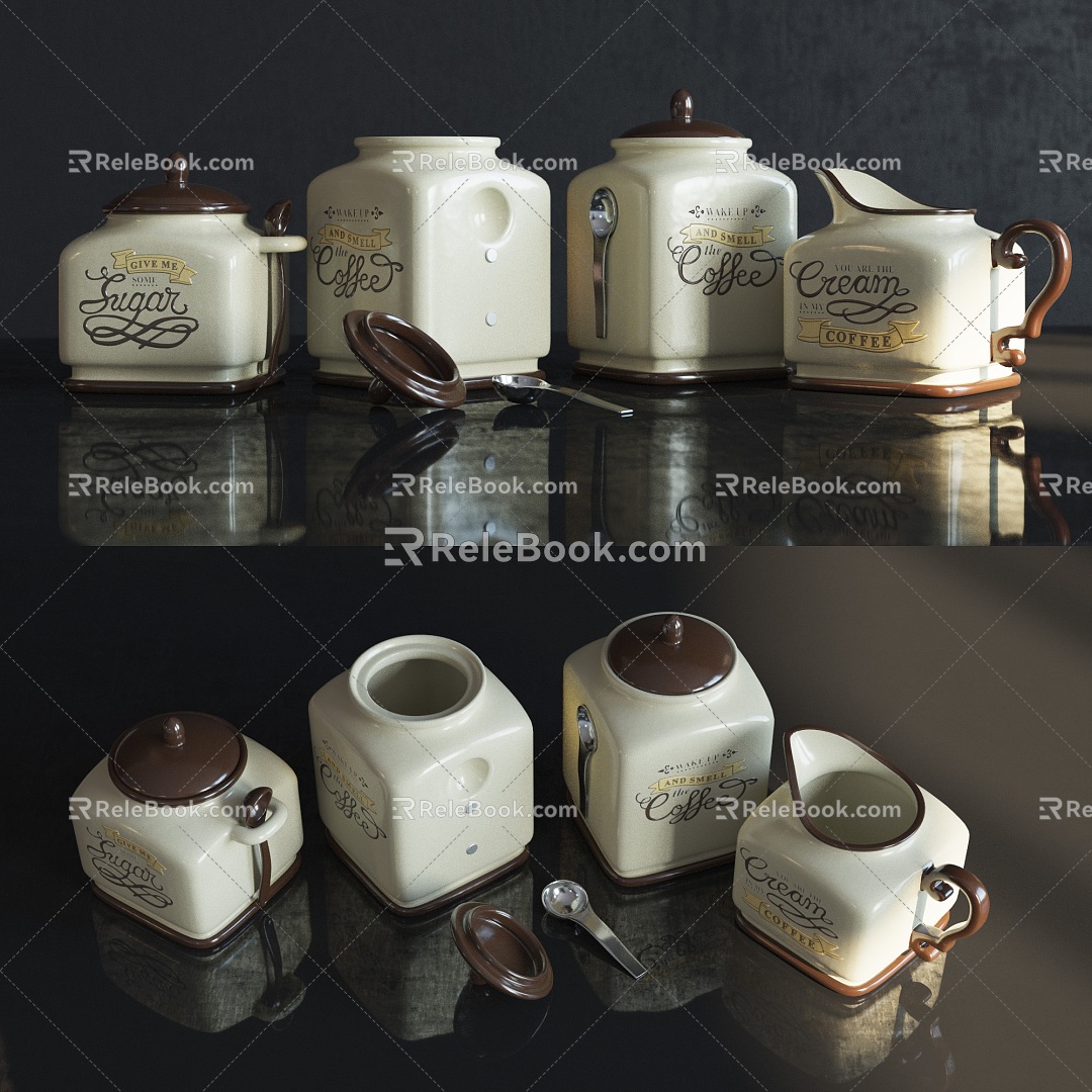 Coffee Cans Combination Jar Coffee Cans Utensils Container Ceramic Cans Coffee model