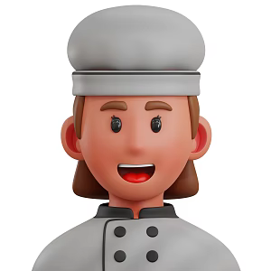 Modern Chef Female Chef Cook Cartoon Chef 3d model
