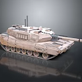 Modern Military Tank with Detailed Turret Cannon Tracks and Antenna 3D Model in Desert Camouflage