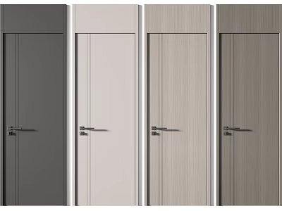 Modern Hinged Doors With Various Colors And Wooden Texture For Interior Use 3d model