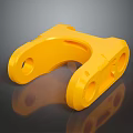 Yellow Industrial Mechanical Part With Curved Design And Multiple Holes Structure