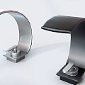 Modern Silver And Black Curved Metal Faucets With Single Handle Design