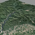 Green Mountain Terrain With Winding River And Lush Valleys In Satellite View