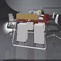 Modern Office Hinged Door Design With Computer Desks Ergonomic Chairs And Green Plants