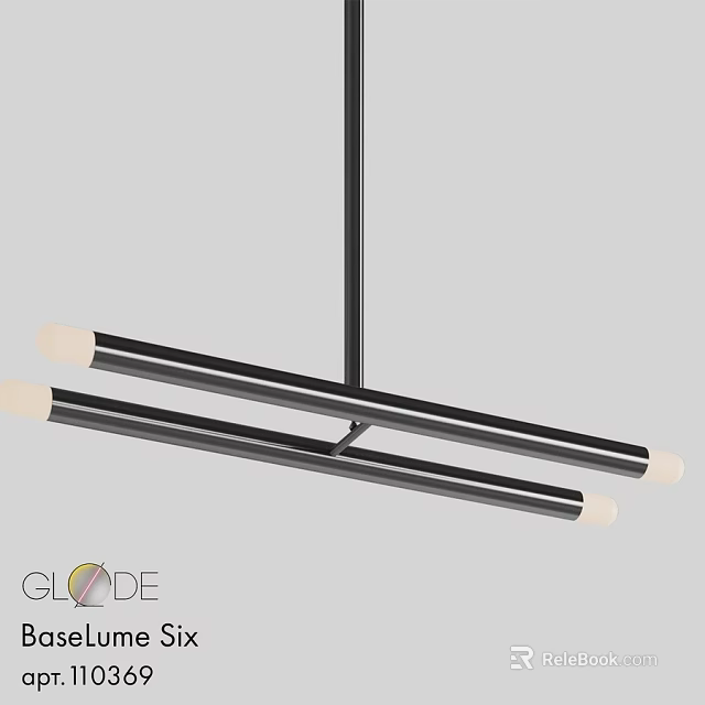 Modern Black Metal Pendant Light With Double Bar Design And White Light Heads 3d model 