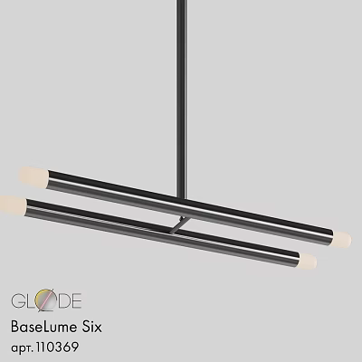 Modern Black Metal Pendant Light With Double Bar Design And White Light Heads 3d model