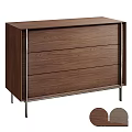 Modern Wooden Dresser with Three Drawers Metal Legs and Color Options