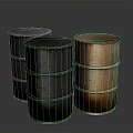 Rusty Metal Edible Oil Barrels In Black Dark Gray And Copper With Rusty Texture