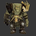 Fierce Orc Warrior Character Creature With Spiked Armor And Horned Decor