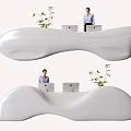 Modern Company Reception Area Bar Reception Desk 3d model
