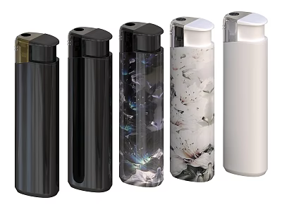 Sleek Daily Use Water Bottles With Various Designs And Decorative Patterns 3d model