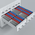 White Filing Cabinets With Multiple Drawers And Compartment Storage Design