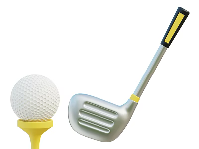 Premium Golf Sports Equipment Featuring Golf Ball Tee And Iron Club 3d model