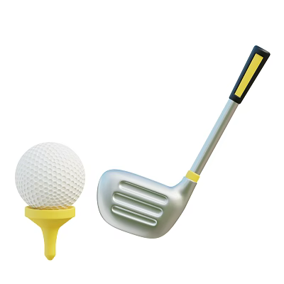 Premium Golf Sports Equipment Featuring Golf Ball Tee And Iron Club 3d model