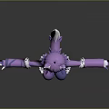 Anime Style Game Movie Character With Purple Hair Cat Ears Purple Top And Black Skirt