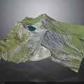 Detailed Terrain Model With Mountain Ranges Lakes And Green Vegetation Cover