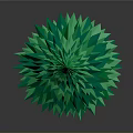 Modern Green 3D Christmas Tree With Layered Leaves On Gray Background