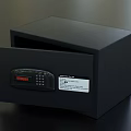 Modern Black Filing Cabinet With Open Door Secure Lock And Metal Design
